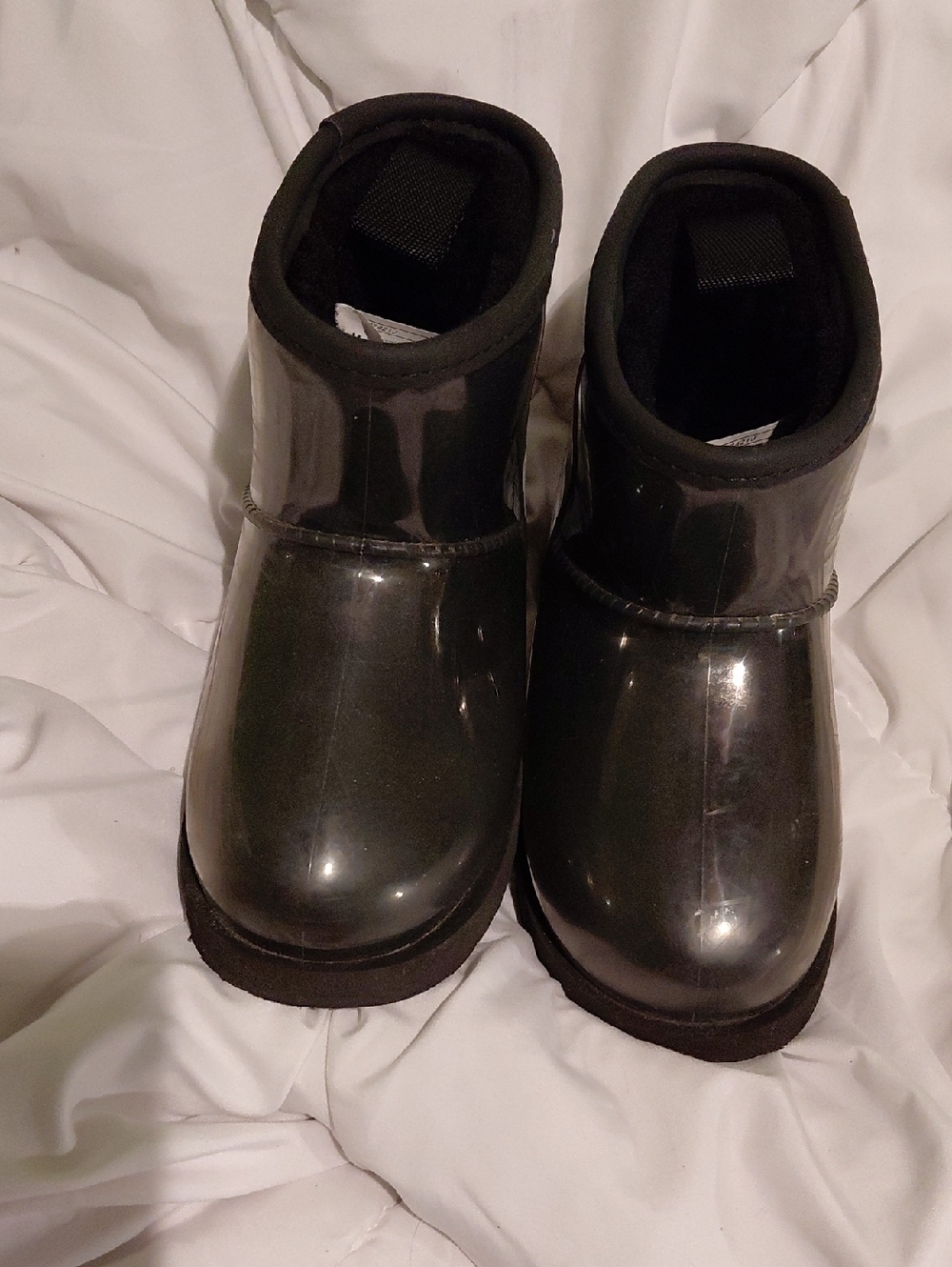 UGG Clear Rain Booties with Black Soles